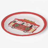 Katten Kerst Trolly Meowy Kerstmis Papieren Bordje (Gekanteld)