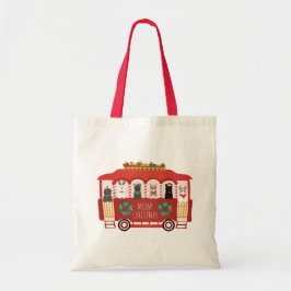 Katten Kerst Trolly Meowy Kerstmis Tote Bag