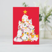Katten kerstboom Funny Cats Kerstmis Bedankkaart (Staand voorkant)