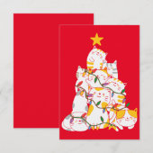Katten kerstboom Funny Cats Kerstmis Bedankkaart (Voorkant / Achterkant)