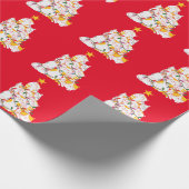 Katten kerstboom Funny Cats Kerstmis Cadeaupapier (Hoek)