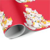 Katten kerstboom Funny Cats Kerstmis Cadeaupapier (Rol Hoek)