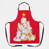 Katten kerstboom Funny Cats Kerstmis Schort (Voorkant)