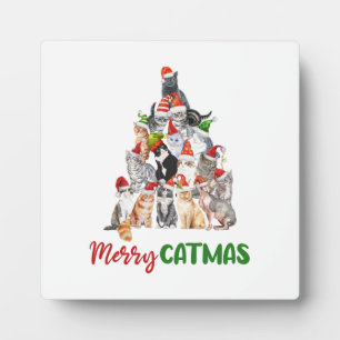 Katten Kerstboom Kattenliefhebber Kerstvakantie Fotoplaat