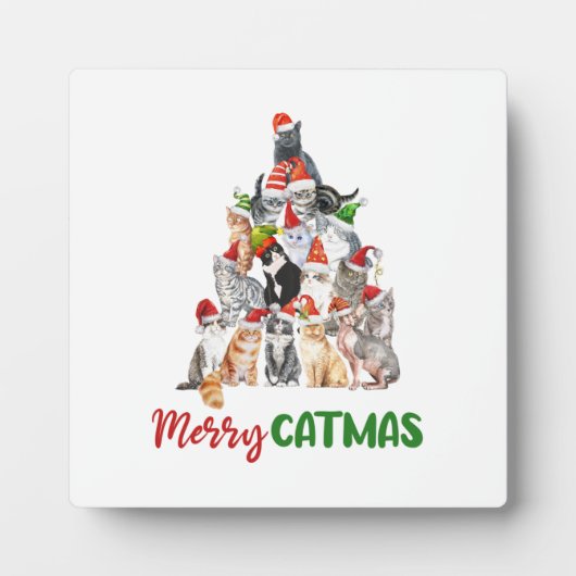 Katten Kerstboom Kattenliefhebber Kerstvakantie Fotoplaat (Voorkant)