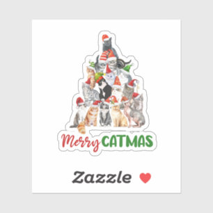 Katten Kerstboom Kattenliefhebber Kerstvakantie Sticker