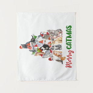 Katten Kerstboom Kattenliefhebber Kerstvakantie Wandkleed