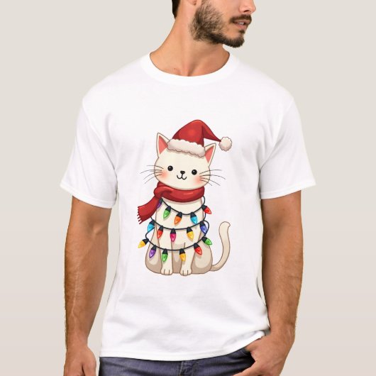 Katten Kerstboom Kerstmis (3) T-shirt (Voorkant)