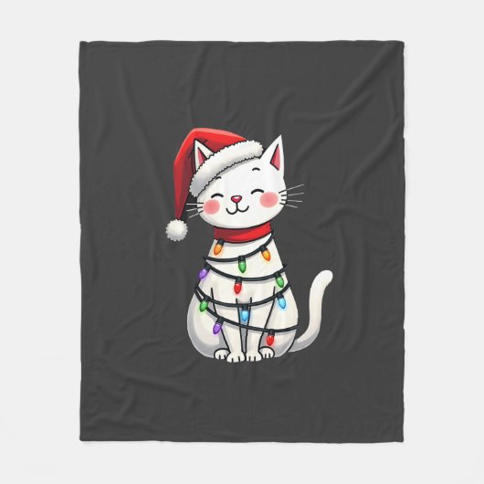 Katten Kerstboom Kerstmis (5) Fleece Deken (Voorkant)