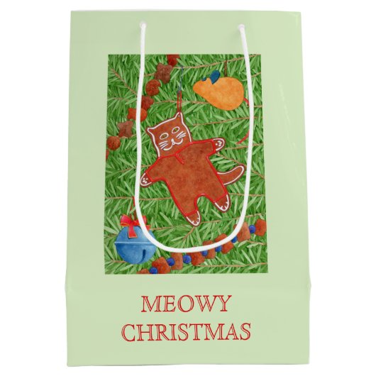 KATTEN KERSTBOOM Medium Gift Bag Medium Cadeauzakje (Achterkant)