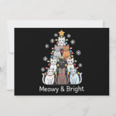 Katten Kerstboom Meowy Bright Schattige Xmas Feestdagenkaart (Voorkant)