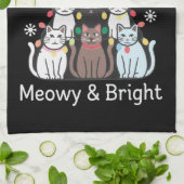 Katten Kerstboom Meowy Bright Schattige Xmas Theedoek (Gevouwen)
