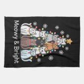 Katten Kerstboom Meowy Bright Schattige Xmas Theedoek (Horizontaal)