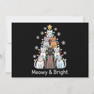 Katten Kerstboom Meowy Helder Mooie Kerstmis  Feestdagenkaart