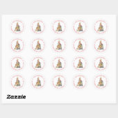 Katten Kerstboom Retouradres Ronde Sticker (Vel)