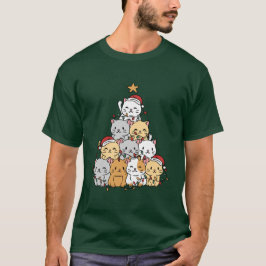 Katten kerstboom t-shirt