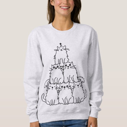 Katten Kerstboom Vrouwen Sweatshirt (Voorkant)