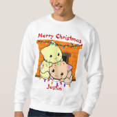 Katten kerstcadeau, gepersonaliseerde naam sweatsh trui (Voorkant)