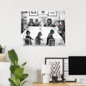 Katten kerstcatastrofe door Louis Wain Poster (Thuiskantoor)