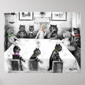 Katten kerstcatastrofe door Louis Wain Poster (Voorkant)