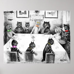 Katten kerstcatastrofe door Louis Wain Poster