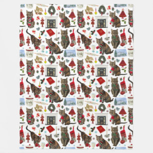 Katten Kerstdeken Fleece Deken