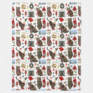 Katten Kerstdeken Fleece Deken
