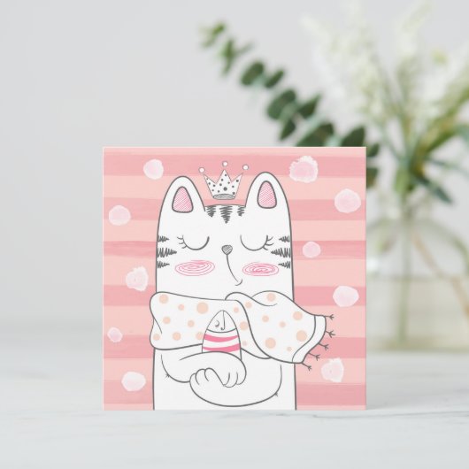 Katten Kerstkaart (Staand voorkant)