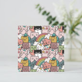 Katten Kerstkaart (Staand voorkant)