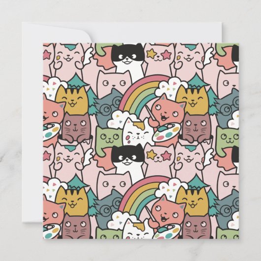 Katten Kerstkaart (Voorkant)