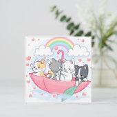 Katten Kerstkaart (Staand voorkant)