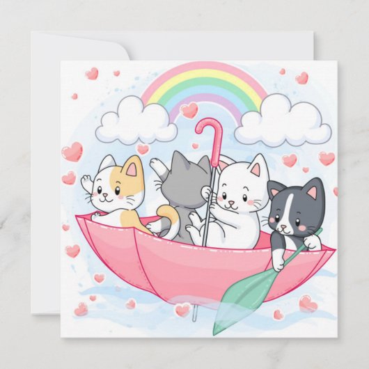 Katten Kerstkaart (Voorkant)