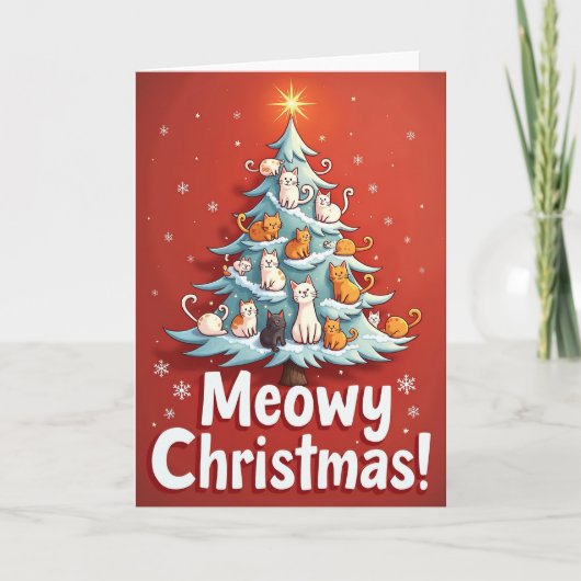 Katten Kerstkaart Kaart (Voorkant)