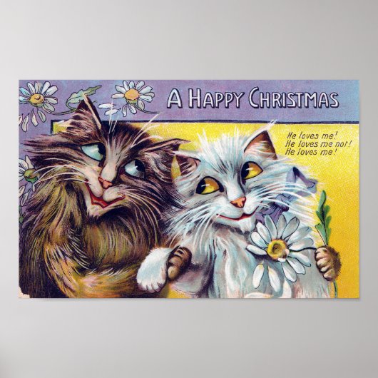 Katten Kerstkaart, Louis Wain Poster (Voorkant)