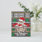 Katten kerstkerstShirt Funny Ornaments Pajama Fami Briefkaart (Staand voorkant)