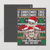 Katten kerstkerstShirt Funny Ornaments Pajama Fami Briefkaart (Voorkant / Achterkant)