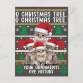 Katten kerstkerstShirt Funny Ornaments Pajama Fami Briefkaart (Voorkant)