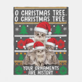 Katten kerstkerstShirt Funny Ornaments Pajama Fami Fleece Deken (Voorkant)