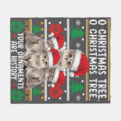 Katten kerstkerstShirt Funny Ornaments Pajama Fami Fleece Deken (Voorkant (Horizontaal))