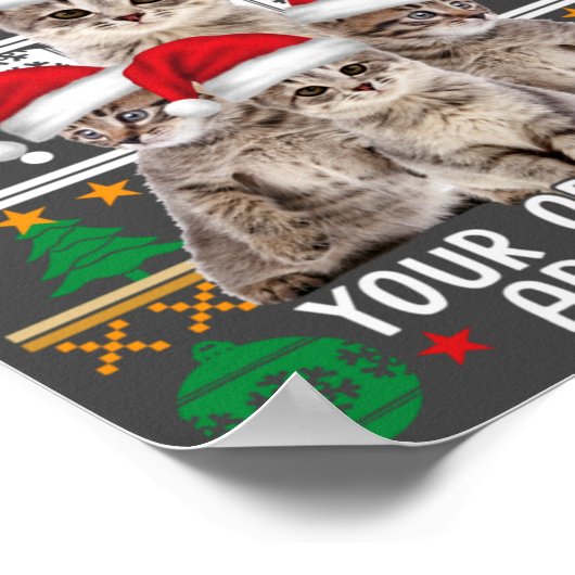 Katten kerstkerstShirt Funny Ornaments Pajama Fami Poster (Hoek)