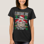 Katten kerstkerstShirt Funny Ornaments Pajama Fami T-shirt (Voorkant)