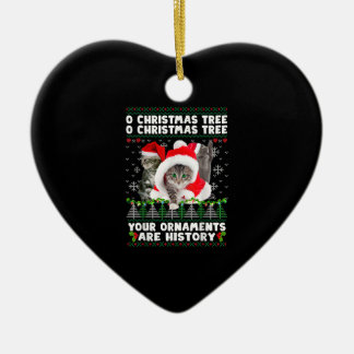 Katten kerstkerstShirt Funny Xmas Cat Lover Matchi Keramisch Ornament