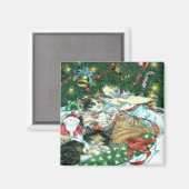 katten kerstmagneet magneet (Voorkant / Achterkant)