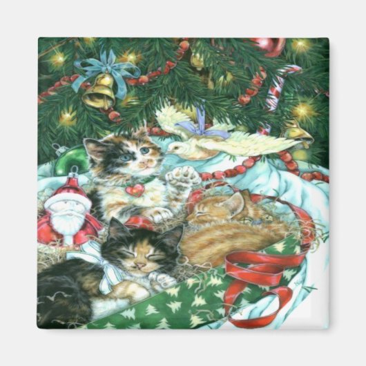 katten kerstmagneet magneet (Voorkant)
