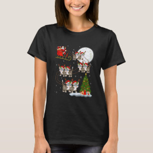 Katten Kerstman slee vliegend grappig magisch kers T-shirt