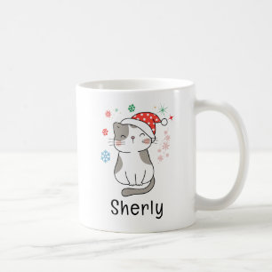 Katten Kerstmis Aangepaste Naam Koffiemok