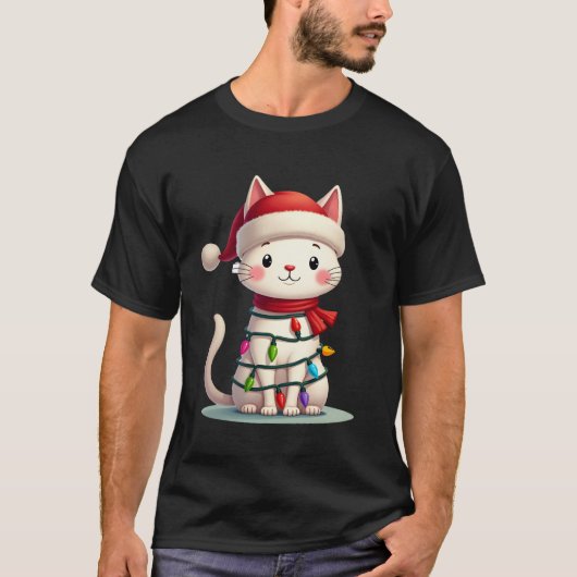 Katten Kerstmis Boom Kerstmis (3) T-shirt (Voorkant)