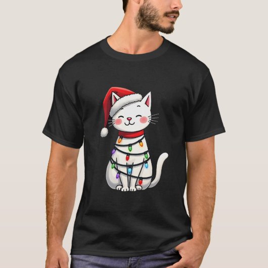 Katten Kerstmis Boom Kerstmis (5) T-shirt (Voorkant)