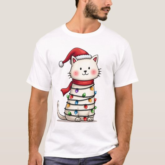 Katten Kerstmis Boom Kerstmis (6) T-shirt (Voorkant)
