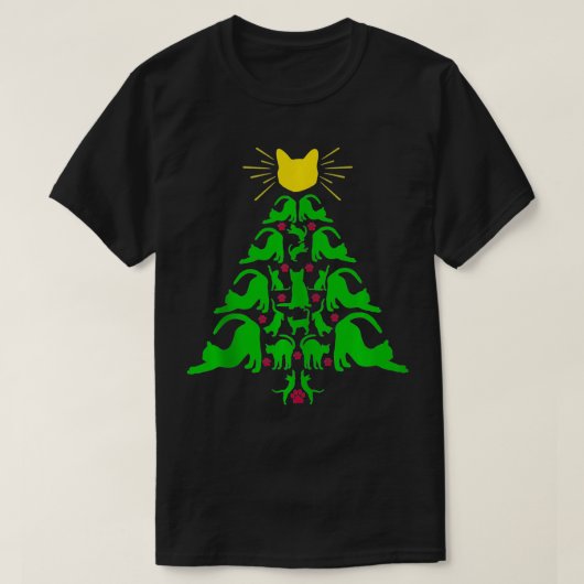Katten Kerstmis Funny Kerstmis - Meowy Cat Love T-shirt (Design voorkant)